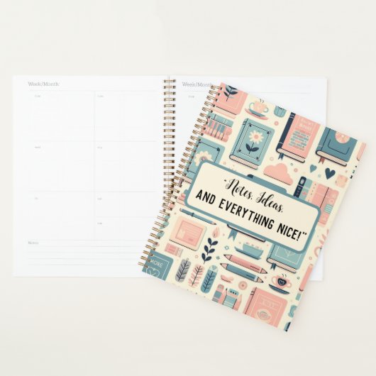 Gepersonaliseerde Boeken en planten pastel school Planner (Display)