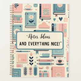 Gepersonaliseerde Boeken en planten pastel school Planner