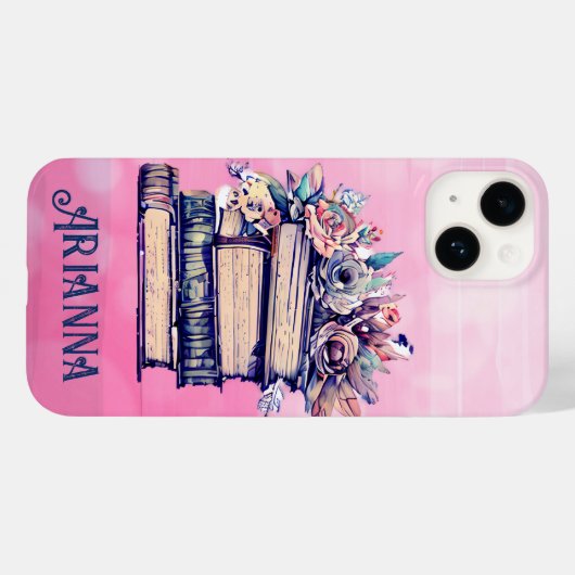 Gepersonaliseerde  boeken en Rozen Case-Mate iPhone Case (Achterkant (horizontaal))