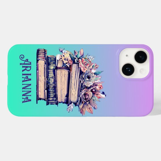 Gepersonaliseerde  boeken en Rozen Case-Mate iPhone Case (Achterkant (horizontaal))