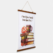 Gepersonaliseerde boeken en thee-wit hangend wandkleed (Gebogen)