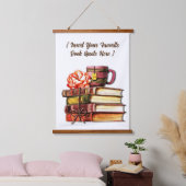 Gepersonaliseerde boeken en thee-wit hangend wandkleed (Slaapkamer)