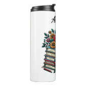 Gepersonaliseerde boeken, koffie en bloemen thermosbeker (Gedraaid links)