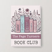 Gepersonaliseerde Boekenclub Bloemen Button (Voorkant)