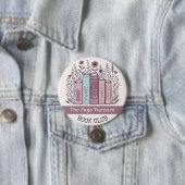 Gepersonaliseerde Boekenclub Bloemen Ronde Button 7,6 Cm (In situ)