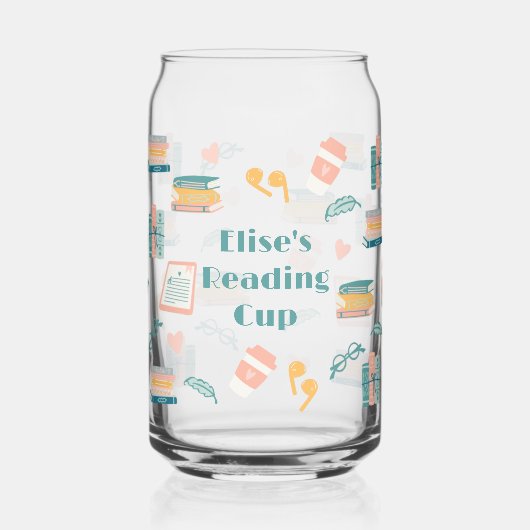 Gepersonaliseerde boekenliefhebbers Drinkware Blikvorm Glas (Links)