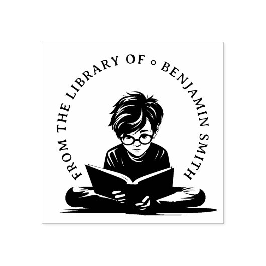 Gepersonaliseerde boekenstempel voor kinderen rubberstempel (Afrduk)