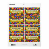 Gepersonaliseerde boeketiketten | Floral Bookplate Etiket (Full Sheet)