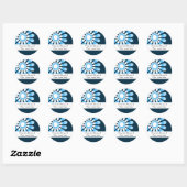 Gepersonaliseerde Boekplaten (6) Moderne Bloem Ronde Sticker (Vel)