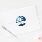 Gepersonaliseerde Boekplaten (6) Moderne Bloem Ronde Sticker (Envelop)