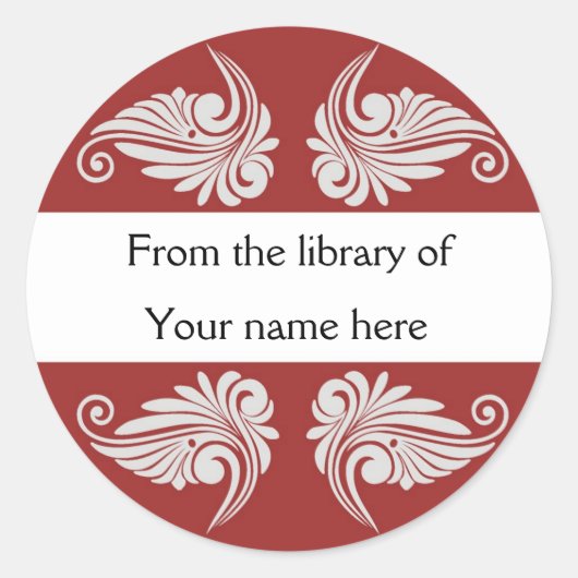 Gepersonaliseerde Boekplaten - Bloemen Ronde Sticker (Voorkant)