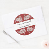 Gepersonaliseerde Boekplaten - Bloemen Ronde Sticker (Envelop)