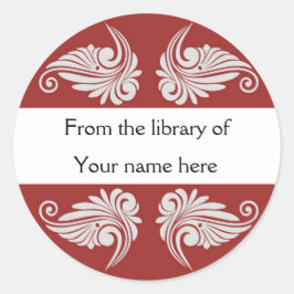 Gepersonaliseerde Boekplaten - Bloemen Ronde Sticker