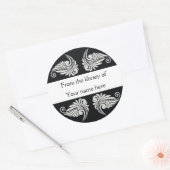 Gepersonaliseerde Boekplaten - Bloemen Ronde Sticker (Envelop)