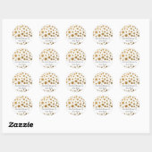 Gepersonaliseerde Boekplaten | Gold Glitter Stippe Ronde Sticker (Vel)