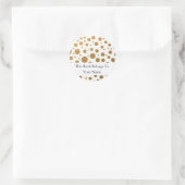 Gepersonaliseerde Boekplaten | Gold Glitter Stippe Ronde Sticker (Tas)