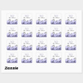 Gepersonaliseerde Boekplaten - Purple Flowers Vierkante Sticker (Vel)