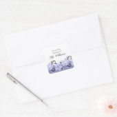 Gepersonaliseerde Boekplaten - Purple Flowers Vierkante Sticker (Envelop)