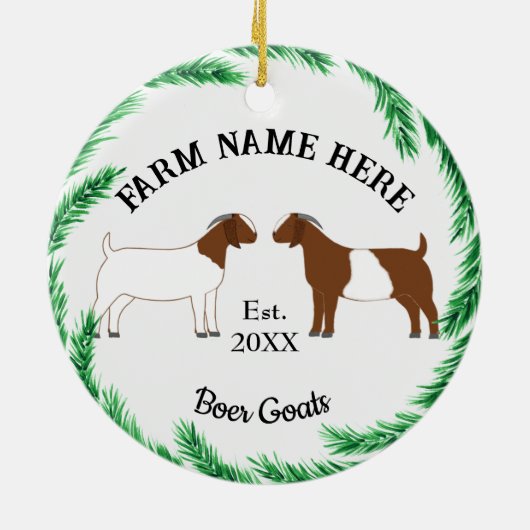 Gepersonaliseerde boer Boerderij Pine Wreater #2 Keramisch Ornament (Achterkant)