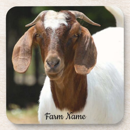 Gepersonaliseerde boer Goat Boerderij Bier Onderzetter (Voorkant)