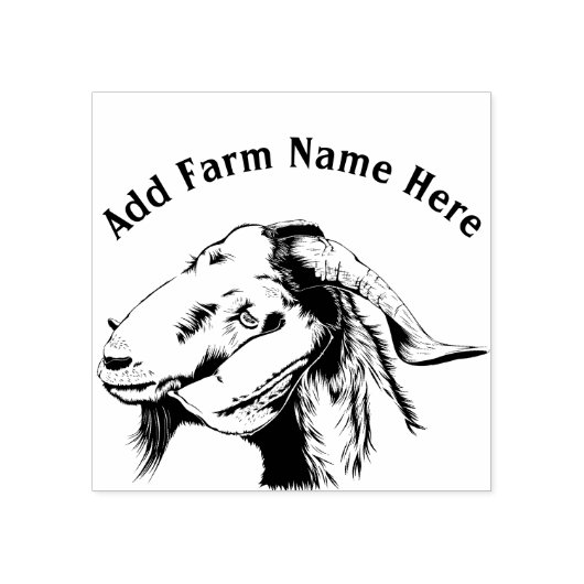 Gepersonaliseerde Boer Goat Boerderij Head Sketch Rubberstempel (Afrduk)