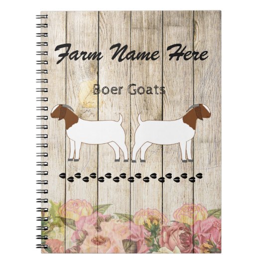 Gepersonaliseerde boer Goat Boerderij Notitieboek (Voorkant)