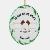Gepersonaliseerde boer Goat Boerderij Pine Wreater Keramisch Ornament (Rechts)