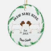 Gepersonaliseerde boer Goat Boerderij Pine Wreater Keramisch Ornament (Links)