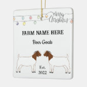Gepersonaliseerde Boer Goat Boerderij Witte Kerstm Keramisch Ornament (Links)