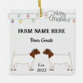 Gepersonaliseerde Boer Goat Boerderij Witte Kerstm Keramisch Ornament (Voorkant)