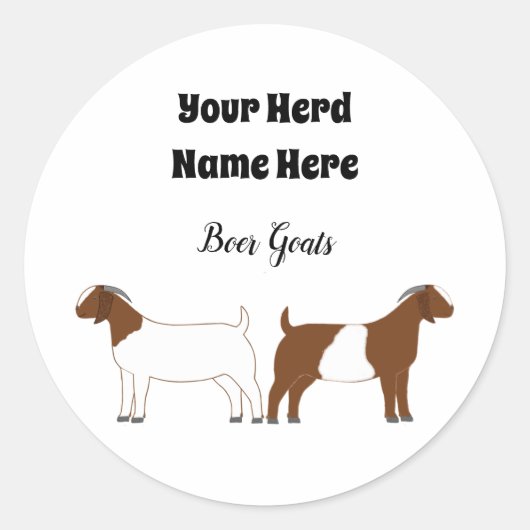 Gepersonaliseerde Boer Goat Sticker (Voorkant)