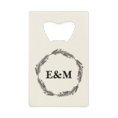 Gepersonaliseerde boerderij bruiloft gunst creditkaart flessenopener (Voorkant)