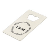 Gepersonaliseerde boerderij bruiloft gunst creditkaart flessenopener (Voorkant Gekanteld)