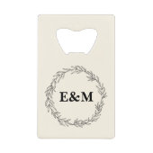 Gepersonaliseerde boerderij bruiloft gunst creditkaart flessenopener (Voorkant)