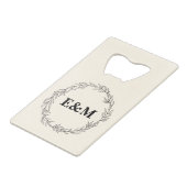 Gepersonaliseerde boerderij bruiloft gunst creditkaart flessenopener (Voorkant Gekanteld)