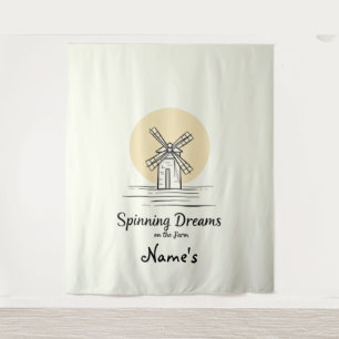 Gepersonaliseerde Boerderij Dream Quote Print Wandkleed