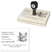 Gepersonaliseerde Boerderij Fresh Egg Rustic Custo Rubberstempel (Gestempeld)