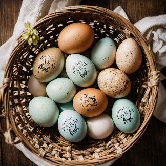 Gepersonaliseerde Boerderij Fresh Egg Stamp Rubberstempel