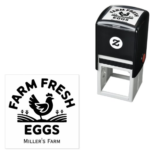 Gepersonaliseerde Boerderij Fresh Eggs Self Inking Zelfinktende Stempel (In situ)