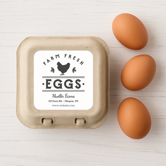 Gepersonaliseerde Boerderij Fresh Eggs Vierkante Sticker
