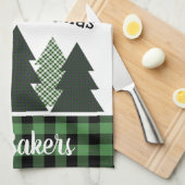 Gepersonaliseerde boerderij geplakt kerstboom theedoek (Quarter Fold)