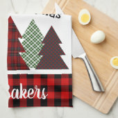 Gepersonaliseerde boerderij geplakt kerstboom theedoek (Quarter Fold)