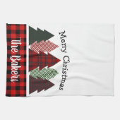 Gepersonaliseerde boerderij geplakt kerstboom theedoek (Horizontaal)