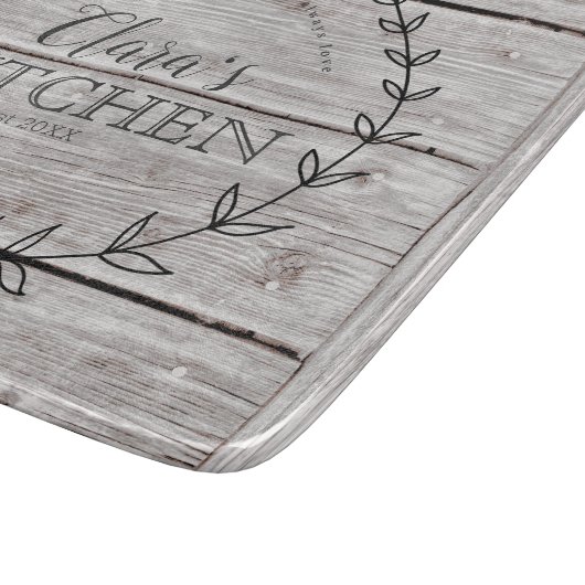 Gepersonaliseerde boerderij Rustic Weathered Wood Snijplank (Hoek)