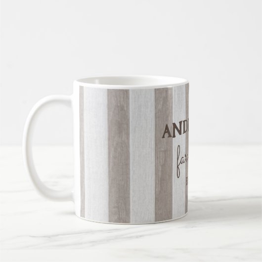 Gepersonaliseerde boerderij rustiek hout koffiemok (Links)