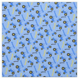 Gepersonaliseerde boerderij tractor naam blauw gee stof