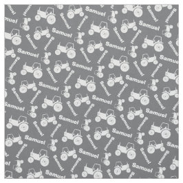 Gepersonaliseerde boerderij tractor naam grijs wee stof