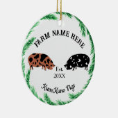 Gepersonaliseerde Boerderij van KuneKune Pig Wreat Keramisch Ornament (Rechts)
