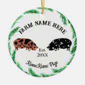 Gepersonaliseerde Boerderij van KuneKune Pig Wreat Keramisch Ornament (Voorkant)
