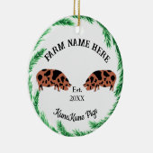 Gepersonaliseerde Boerderij van KuneKune Pig Wreat Keramisch Ornament (Rechts)
